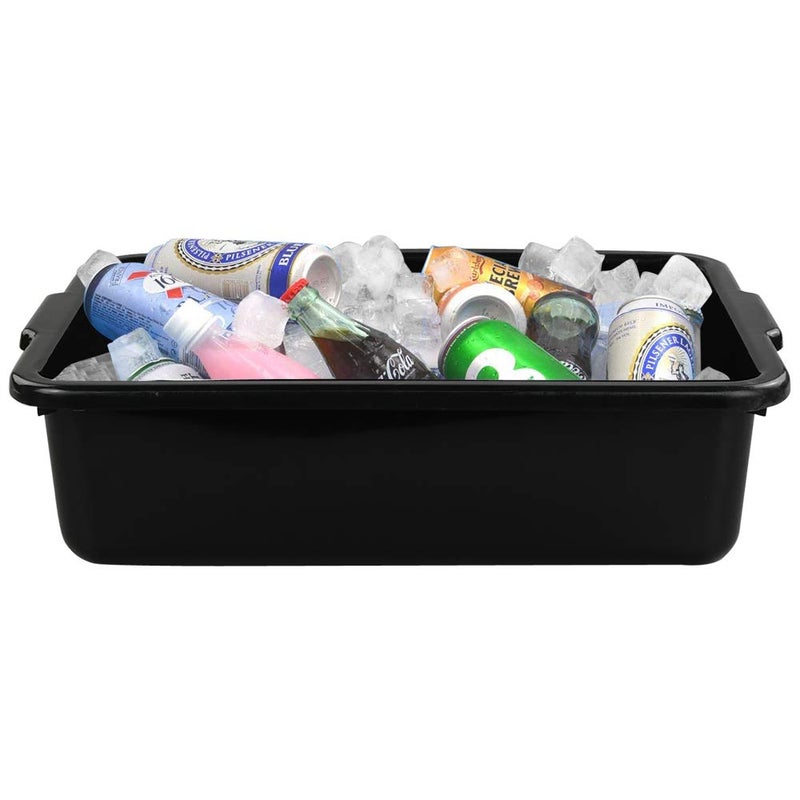 Qskely Commercial Plastic Bus Box/Tote Box, Black Bus Tub/ Wash Basin Tub, Set of 3 - Image 5